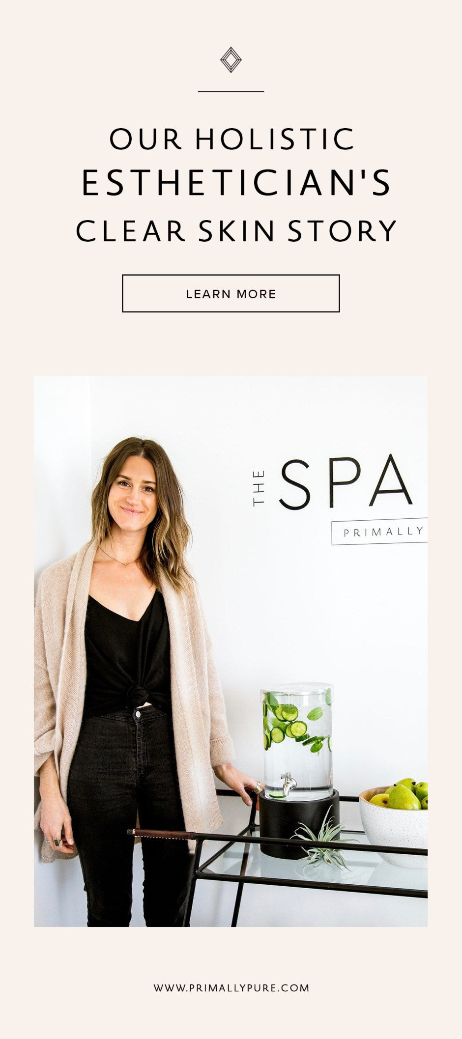 After several failed attempts of creating clear skin that lasts, our Holistic Esthetician shares how she cleared up her skin, holistically. Here's how! | Primally Pure Skincare